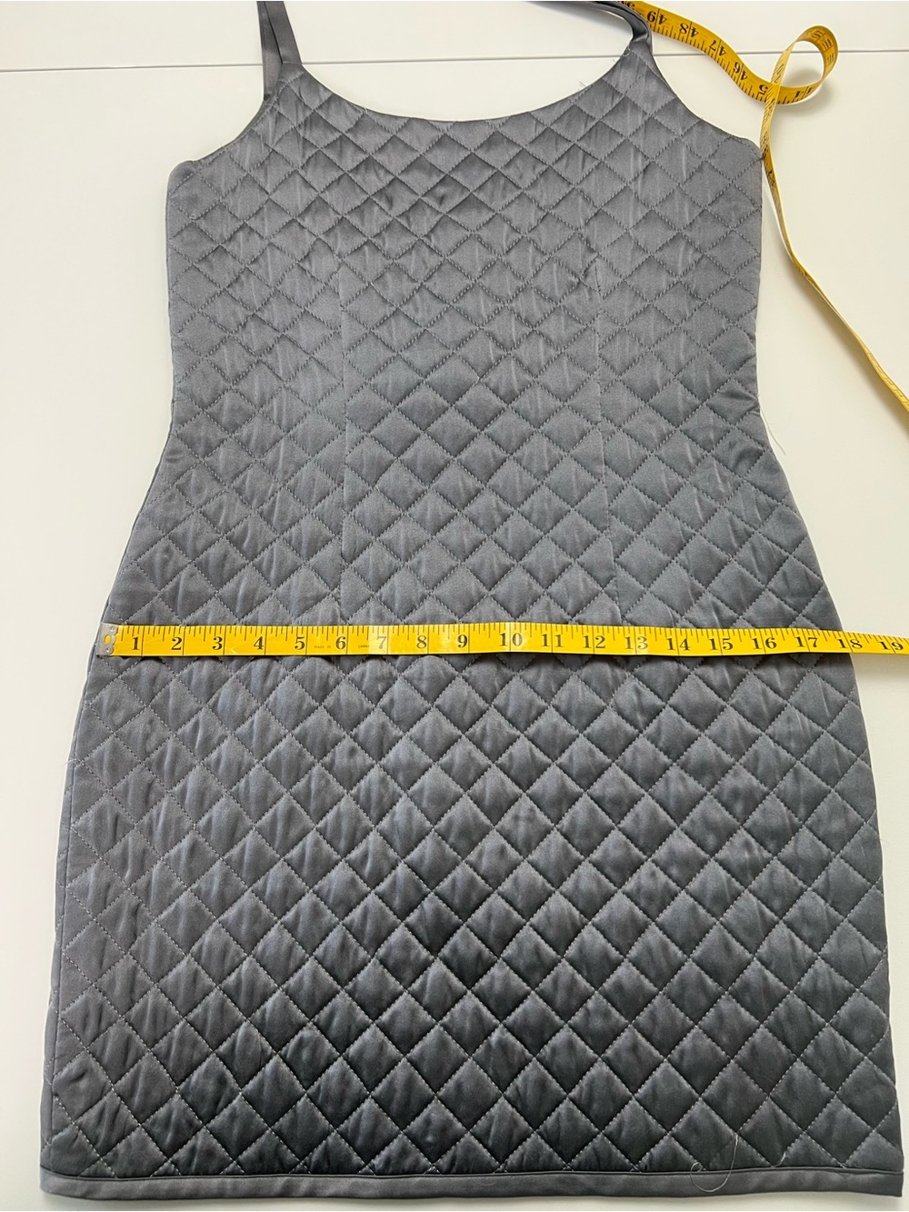 Elizabeth Wayman New York Gray Silk Quilted Sundress - Picture 11 of 16